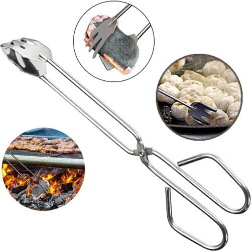 1ps Convenient barbecue tool stainless steel scissors barbecue food clip barbecue accessories portable outdoor gadget clip