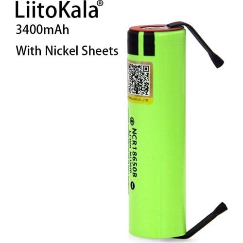 2020 Liitokala new original NCR18650B 3.7V 3400mAh 18650 rechargeable lithium battery + DIY Nickel sheets