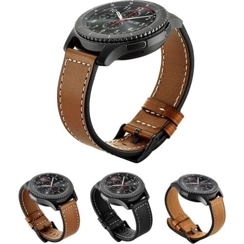 22mm Leather Band For Samsung Watch 3 45mm Huawei watch gt 2 pro strap Correa Galaxy Watch 46mm Watchband For Gear S3 SmartWatch