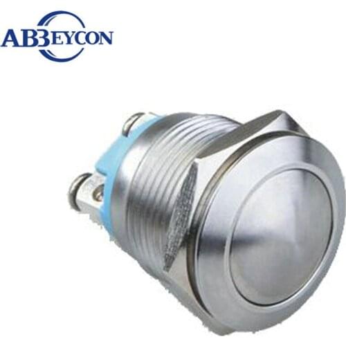 22mm Dome Ball Round Head Button Switch 1NO Screw Terminal Waterproof Metal Shell Switch Anti-Vandal Nickel Plated Brass Switch