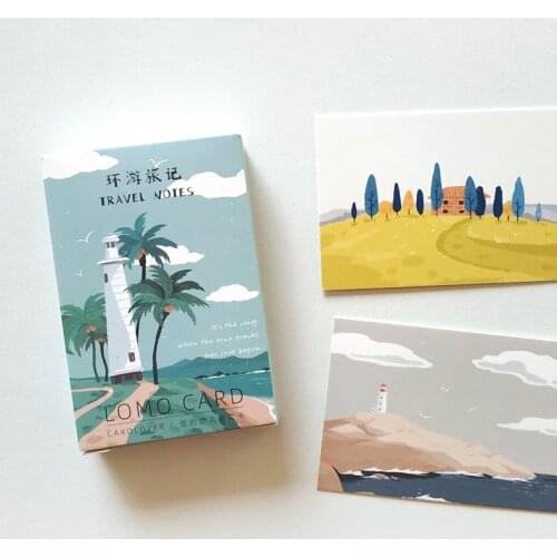 28 Pcs/Set Creative Travel Notes Lomo Card DIY Hand Painted Birthday Gift Small Card Message Card 52*80mm