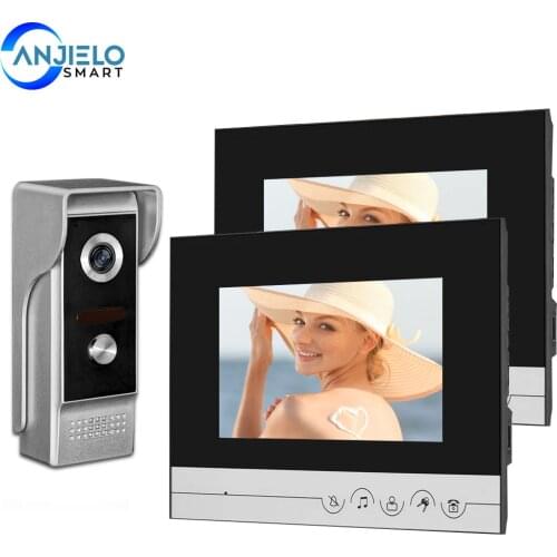 7 inch TFT Monitors Video Door Phone Intercom Video Doorbell with Camera Rainproof IR Video Camera 100 Meters for Home Apartment
