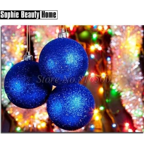 5D DIY Full Drill Diamond Painting Gift Balls Diamond Embroidery Cross Stitch Rhinestone Mosaic Christmas Decor for Home 18A159
