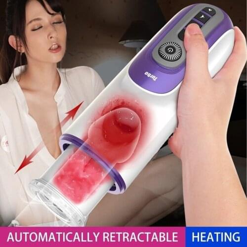 Automatic Rotation Cup Male Masturbator Thrust Telescopic Sucking Heating Masturbation Cup Real Vagina Pussy Sex Toys for Men