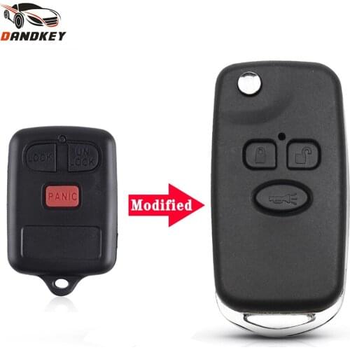 Dandkey 10pcs Flip Remote Car Key Shell Case For BYD F3 F3R Fob 3 Buttons Replacement Empty Key Case DIY Key Shell 2014