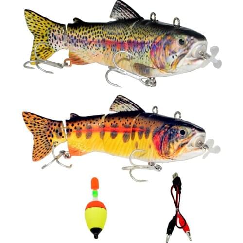 Electric Fishing Lure USB Charging Bait Swimbait Crankbait Lifelike Fish New Color