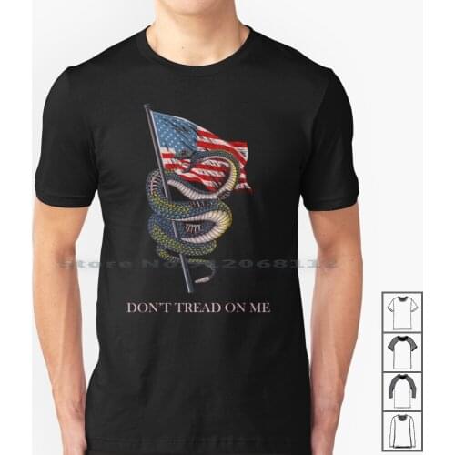 T Shirt 100% Cotton Usa Patriot America Dont Tread On Me Trump Trump2020 Flag Maga