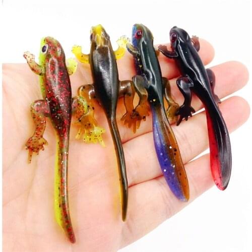 HiUmi pack of 4 pieces of 8 cm 3.8 g plastic silicone bait worm fishing bait smell alluring fish and crab fishing bait soft