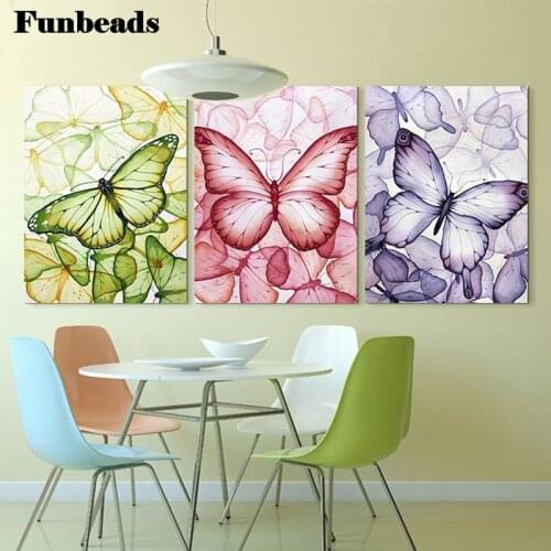 3 pcs Colorful Abstract Butterfly wall painting Diamond Painting Picture Of Rhinestones Diamond Embroidery Cross Stitch FF3924