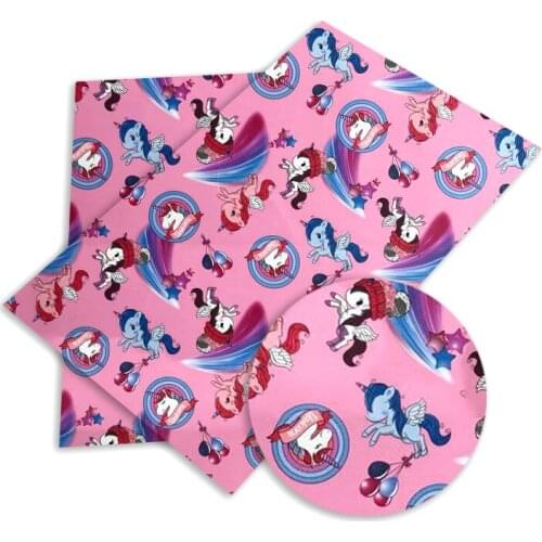 25cm*34mm Unicorn printed leather fabric DIY Sewing Garment HairBow Bags