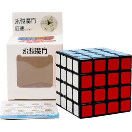 YongJun GuanSu 4x4x4 Magic Cube Professional Speed Competition Unisex Puzzle Cubes Educational Toys Exercise Brain Gift Ideas