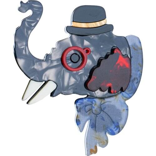 Fashion Acrylic Large Elephant Brooch Resin Cute Animal Brooches And Pins For Women Men Scarf Clip Bag Badges Accessories Gifts