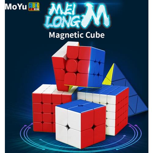 Newest Moyu Meilong M magnetic 2x2x2 3x3x3 4x4x4 5x5x5 speed magic cube magnet puzzle 2x2 3x3 cubo magico 4x4 5x5 M kids gift