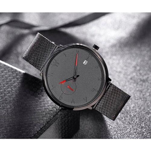 Montre Urdu Arabic Watches Women and Man, Quartz Movement Arabic Number Face