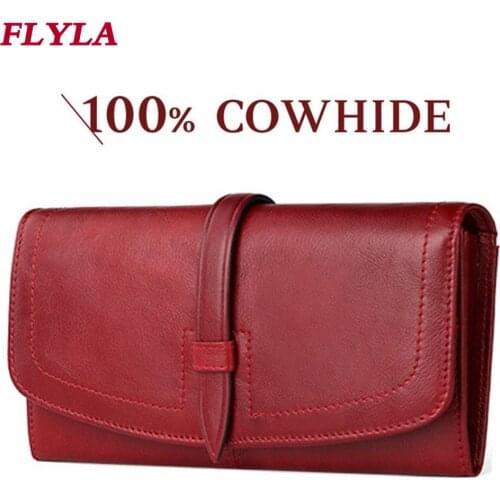 New Leather Wallet Women RFID Long Zipper Retro Women Wallet Large Capacity Fashion Female Bag