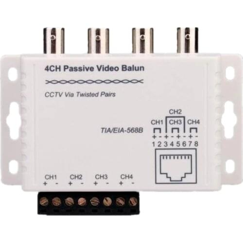 CH UTP Passive Video Balun RJ45 Coax Transceiver Transmitter, RJ45 BNC Cat5 UTP Cable Video Transmission for CCTV Security DVR
