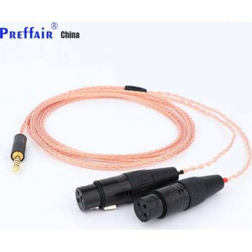 Preffair 1PC 8Cores 4.4mm Plug to Dual 3Pin XLR Female/Male Connector Audio Adapter Cable