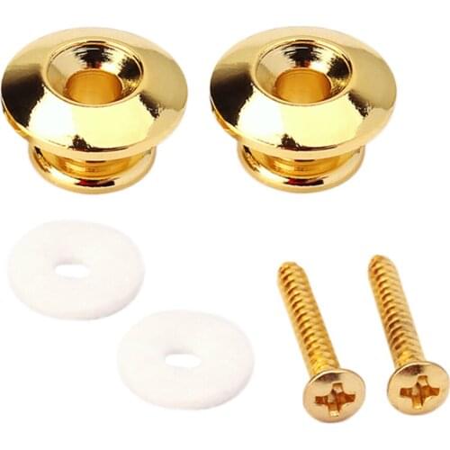 Durable 2pcs Metal Acoustic Guitar Strap Lock Buttons Security Musical Instrument Accessory
