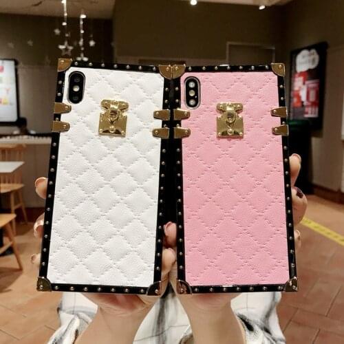 Luxury Square Plaid Cover Case for OPPO A94 A95 A93 A92S A92 A91 A83 A74 A72 A52 A55 A54 A53 A52 A33 A32 A31 A8 A15 Letther Case