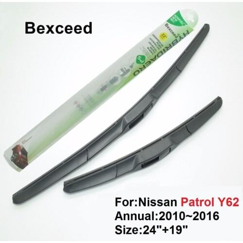Wiper Blade for Nissan Patrol (Y62) 24"+19" Bexceed of Car Windshield Hybrid Windscreen 2010 2011 2012 2013 2014 2015 2016