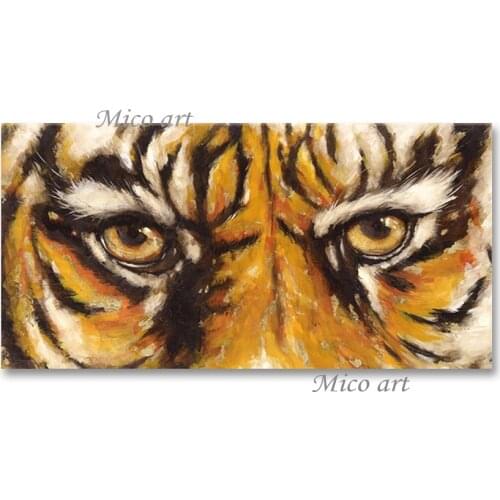 Modern Realistic Hand-painted Tiger Face Oil Painting Picture Art No Frame Wall Hangings Canvas Artwork Panel Set High Quality