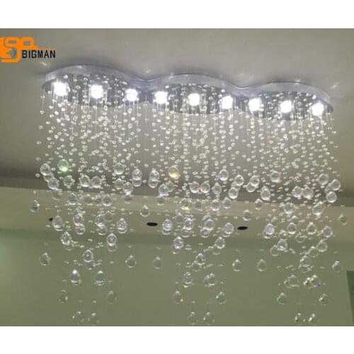 New modern crystal chandeliers lighting fixtures living room oval lamparas colgantes de cristal LED light length 120cm