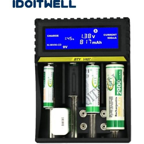 Universal NiMH lithium fast battery charger 26700 26650 22650 18650 18500 17670 17500 16340/CR123 14500 10440 6F22/9V charger wi