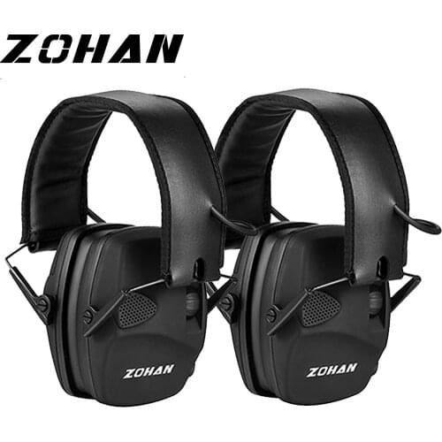 ZOHAN 2pcs Electronic Ear Protection for Shooting Range NRR 22db Sound Amplification Noise Reduction Ear Muffs for Gun Range