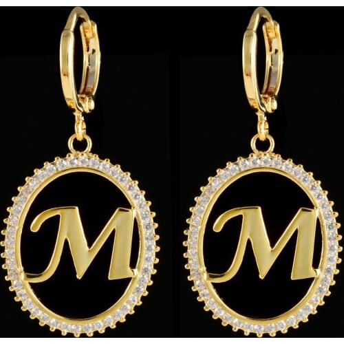 The high quality of the luxury letter M zircon earrings, for women to prepare for the show/wedding/party and other jewelry.ER228