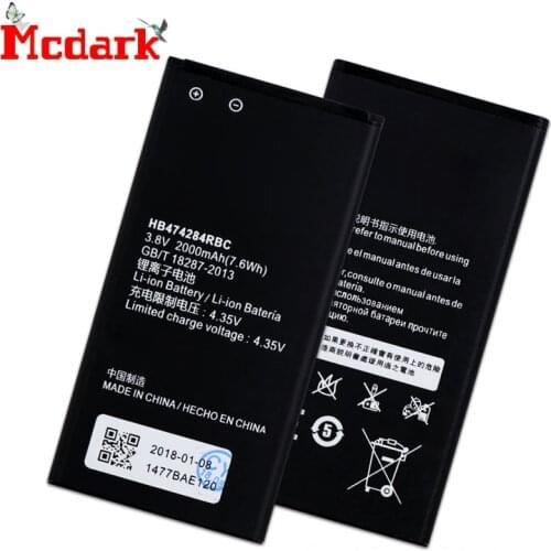 HB474284RBC Battery Replacement 2000mAh Back Up Bateria For Huawei y5 y550 y560 y625 y635 g521 g620 c8816 Honor 3C lite Phone