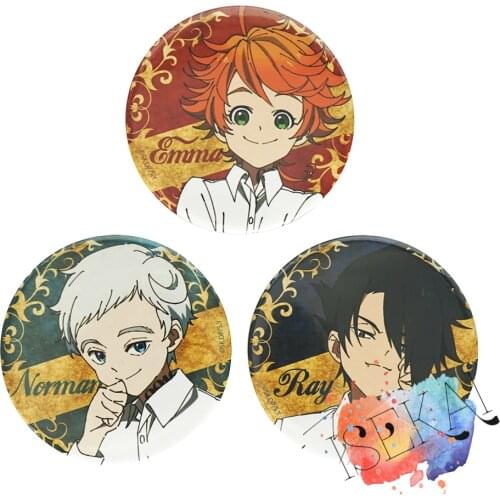 The Promised Neverland Anime Badge Emma Norman Ray Classic Metal Badge Brooch Pins