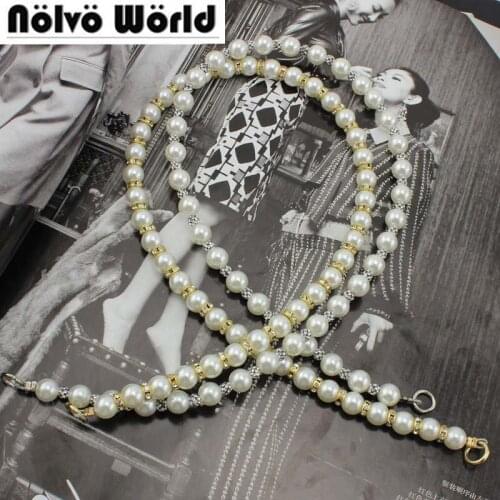 1-5-20pcs 55cm 8mm beautiful decorative pearl beads with clasp hook for purse chain,ladies wedding evening bag charming chains