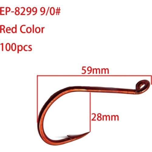 100pcs Eupheng EP-8299 Sports fishing hook Red Color fishing hooks L