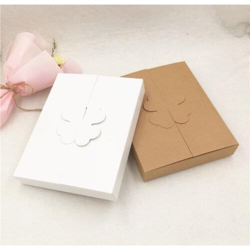12 Pcs 16x12.6x2.5cm Kraft Paper Packing Gift Box Birthday Party DIY Container Cases Candy Wedding Crafts Cookies Storage Box