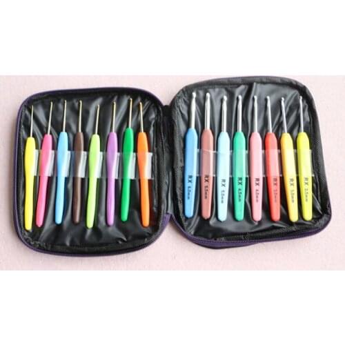 50sets Multi-colour 16pcs Aluminum Set Crochet Hooks Needles Knit Weave Craft Yarn For Home Sewing Needlecrafts SN819