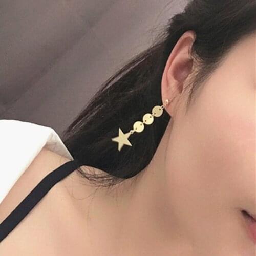 2020 fashion Jewelry Exquisite Gold Color Star Triangle Round Earrings Geometric Wafer Long Earring for Women Brincos Party Gift