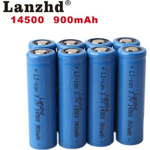 8pcs 14500 900mAh 3.7V Li-ion Rechargeable Batteries AA Battery Lithium Li ion Cell for Led Flashlight Headlamps Torch Mouse