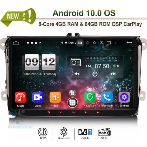 9" PX5 DSP Android 10.0 Car Stereo CarPlay & Auto GPS 4G DAB+ for VW Scirocco Mk3 Magotan Sharan Touran Stereo