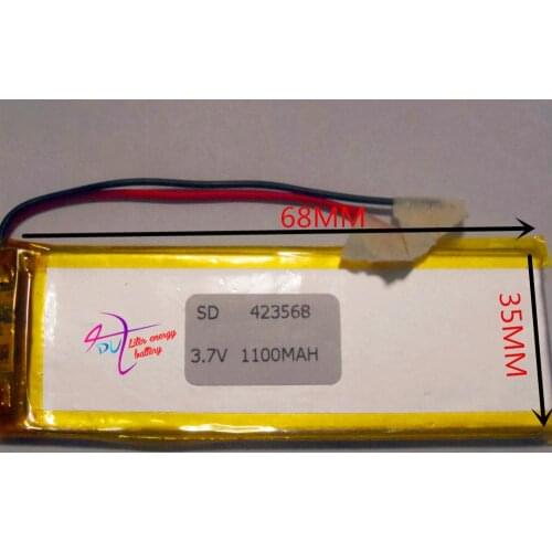Best battery brand Size 423568 3.7V 1100mah tablet battery with Protection Board For MP3 MP4 MP5 GSP DVD Digital Produc