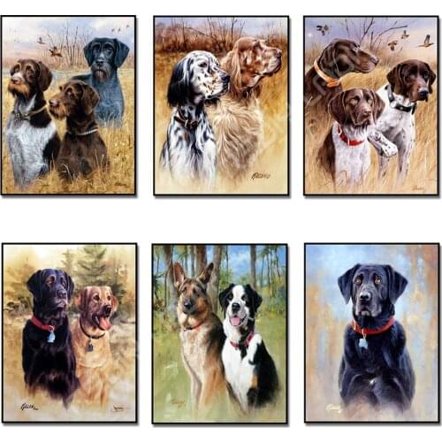 Diamond Painting Dog Hunters Diamond Embroidery Animal Full Square/Round Drill Diamond Mosaic Picture of Rhinestones Pixel Art