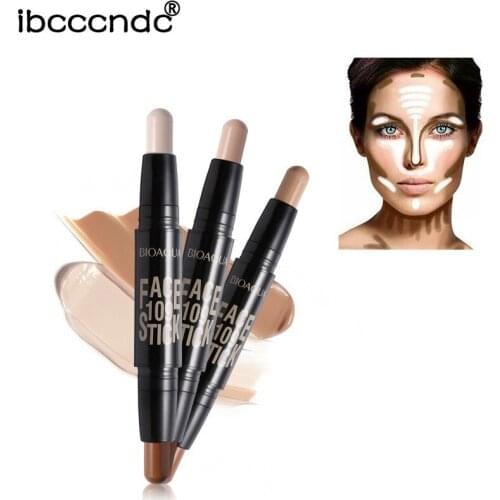 Brand New Face Makeup Concealer Pen Multi effect Double Head 3D Bronzer Highlighter Stick Texture Contour Pencil Foundation