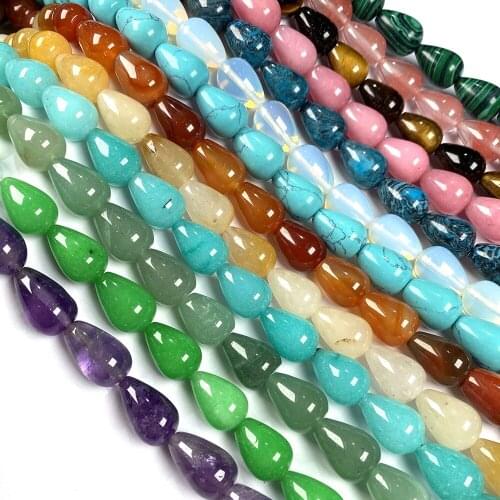 Natural Stone Beads Waterdrop Shape Crystal Agates Amethysts Scattered Stone Charms for Jewelry Making Necklace Bracelet Gift