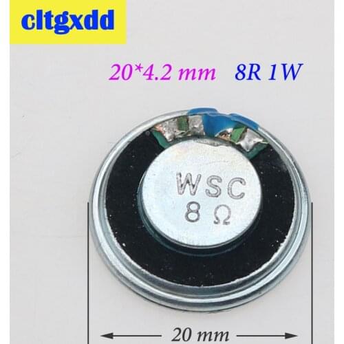 Cltgxdd 10pcs/lot New Ultra-thin speaker 8 ohms 1 watt 1W 8R speaker Diameter 20MM 2CM thickness 4.2MM DIY Speaker Buzzer