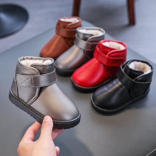 2021 Winter New Kids Shoes Boys Girls Snow Boots Warm Thick Cotton Classic Snow Boots For Children Waterproof Boots 21-38