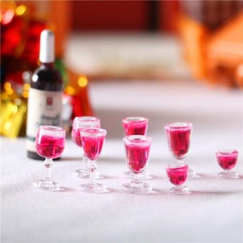 Doll House Creative Mini Cocktail Glass Suit for OB11 Miniature Food Toys Furniture Upholstery Accessories