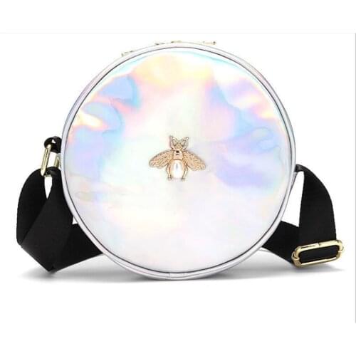 Laser Transparent Crossbody Bag Fashion Korean Shoulder Small Mini Round Messenger PU Waterproof Beach Bags Woman