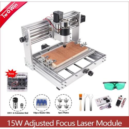 CNC 3018 Max Engraving Machine With 200w Spindle GRBL Control 3 Axis PCB Milling Machine 15W Laser Engraver CNC Wood Router