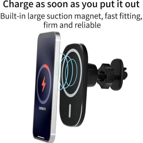 Magsafe car phone holder 15W magnetic wireless charger for iPhone 12mini 12 Pro Max 8Plus Samsung S9 S10 fast wireless charging