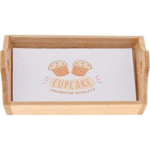 1:12 Dollhouse Miniature Furniture Vintage Tea Cup Coffee Wooden Tray Serving Set Dollhouse Kitchen Accessories