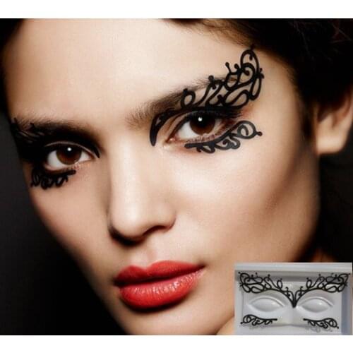 Minimum order $ 5) Fashion paper cutting eye stickers eyeliner cutout lace paragraph False Eyelashes